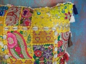 Embroidered Vintage India Patchwork Sari Tapestry Decorative Pillows - Image 10